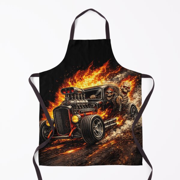 Item preview, Hellfire Hot Rod – Skeleton Driver Burning Rubber Street Racing Art designed and sold by OneMoments.
