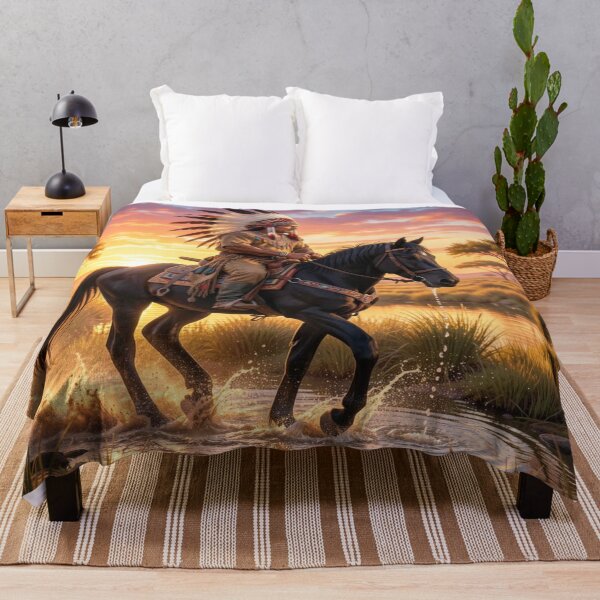 Item preview, Classic Earth and Sunset Rider – Native Spirit in Warm Light designed and sold by FotoworldEdel.