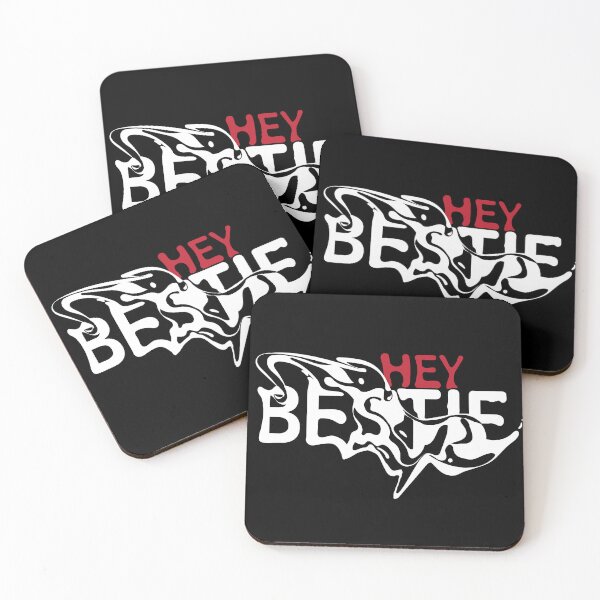 Item preview, Hey Bestie – Bold White Minimal Typography Design designed and sold by WanderfallWork.