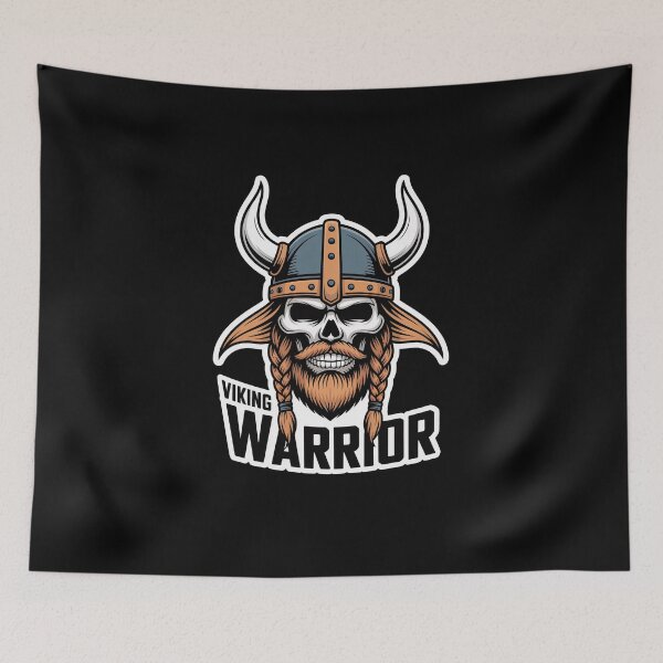 Item preview, Viking Warrior Skull Helmet Norse Cartoon Sticker designed and sold by Enea Kelo.