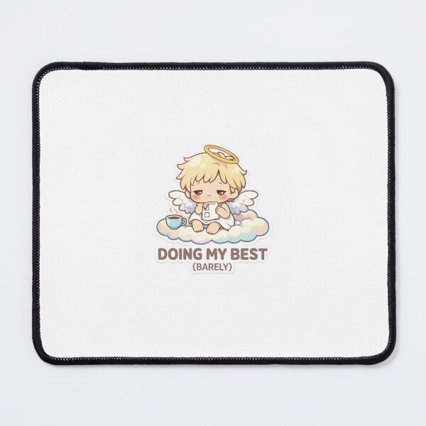 Item preview, Doing My Best Barely Cute Tired Angel Sticker designed and sold by BoldSprout.