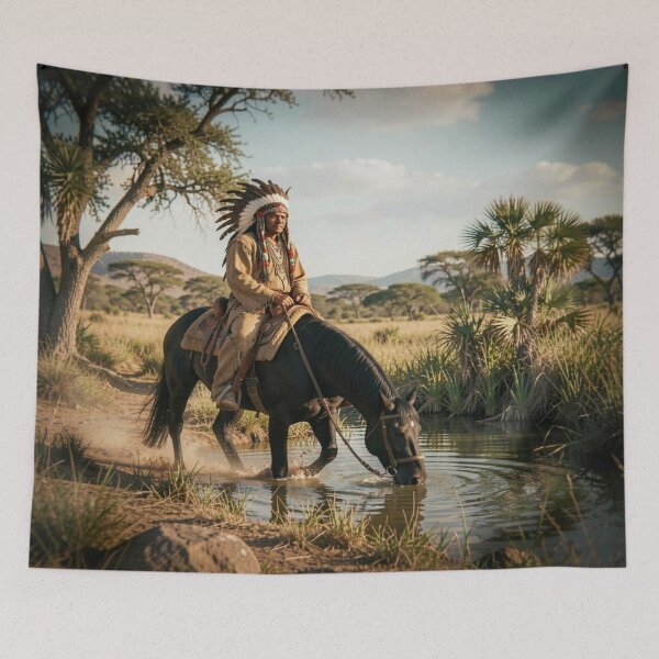 Item preview, Classic Earth and Sunset Rider – Native Spirit in Warm Light designed and sold by FotoworldEdel.