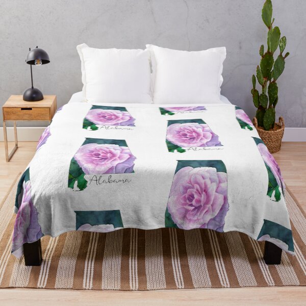 Item preview, Alabama Camellia Watercolor – State Flower Silhouette Art designed and sold by lexieaustinart.