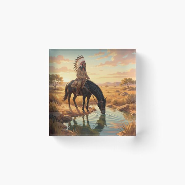 Item preview, Classic Earth and Sunset Rider – Native Spirit in Warm Light designed and sold by FotoworldEdel.