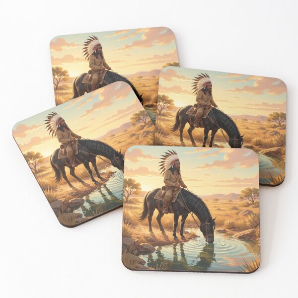 Item preview, Classic Earth and Sunset Rider – Native Spirit in Warm Light designed and sold by FotoworldEdel.