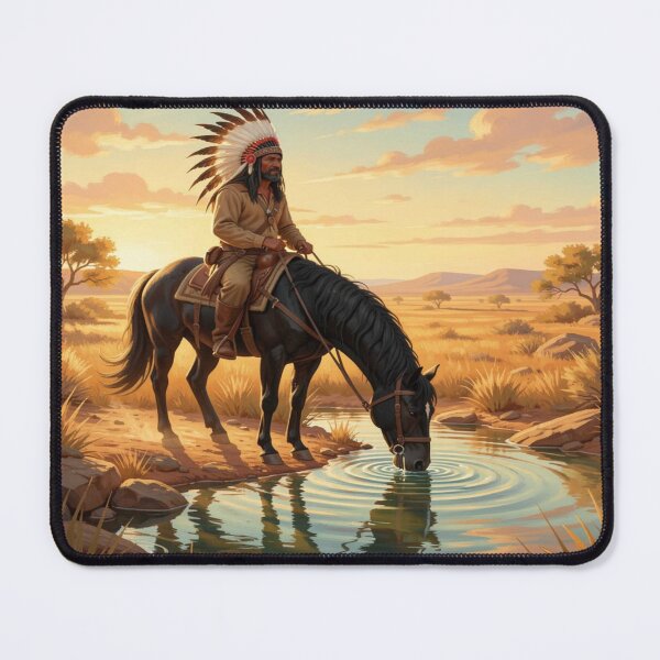 Item preview, Classic Earth and Sunset Rider – Native Spirit in Warm Light designed and sold by FotoworldEdel.