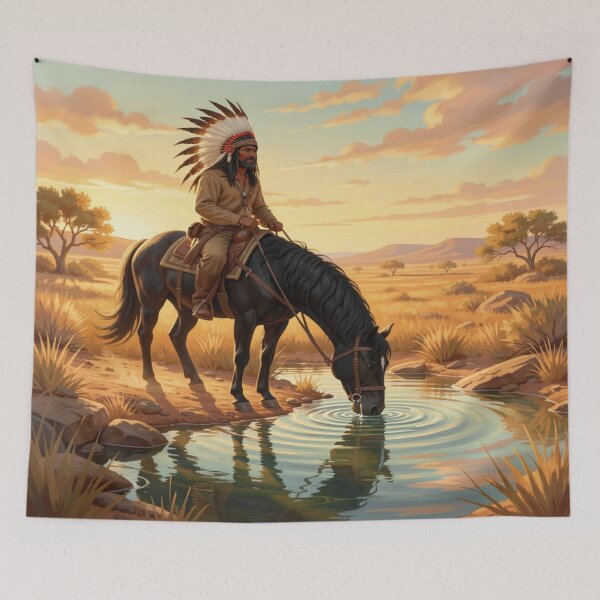 Item preview, Classic Earth and Sunset Rider – Native Spirit in Warm Light designed and sold by FotoworldEdel.