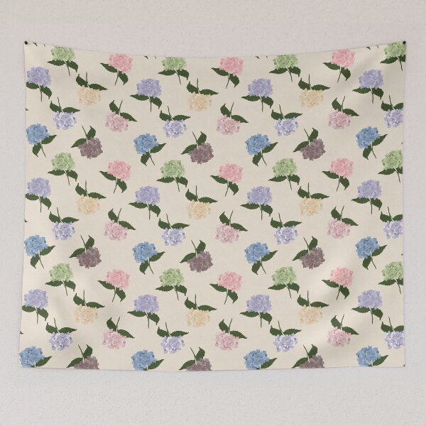 Item preview, Vintage Hand Painted Pastel Hydrangea Floral Pattern designed and sold by Seamlessly Buffalo.