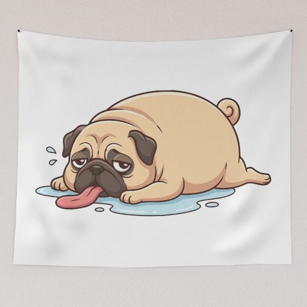 Item preview, Athleticism Not Found Lazy Pug Dog designed and sold by Petzzz.