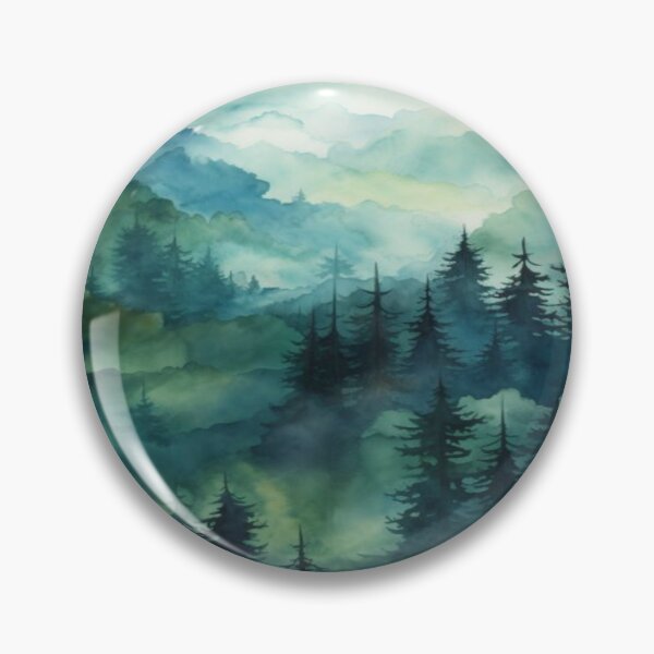 Item preview, Beautiful Blue Green Mountain Forest Artwork  designed and sold by NivyasArtistry.