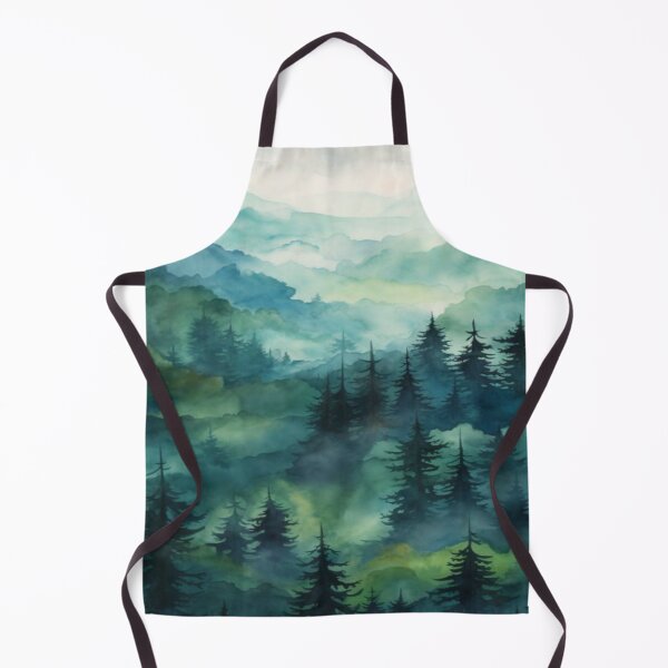 Item preview, Beautiful Blue Green Mountain Forest Artwork designed and sold by NivyasArtistry.