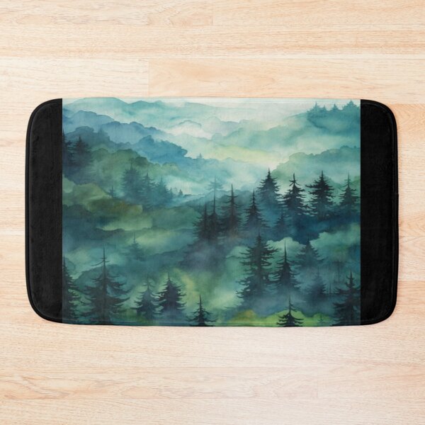 Item preview, Beautiful Blue Green Mountain Forest Artwork  designed and sold by NivyasArtistry.