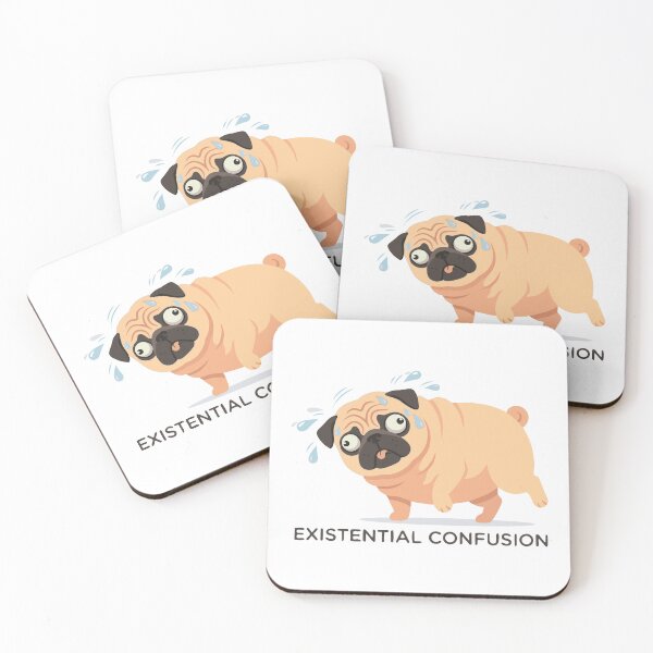 Item preview, Existential Confusion Sweating Pug Meme designed and sold by Petzzz.