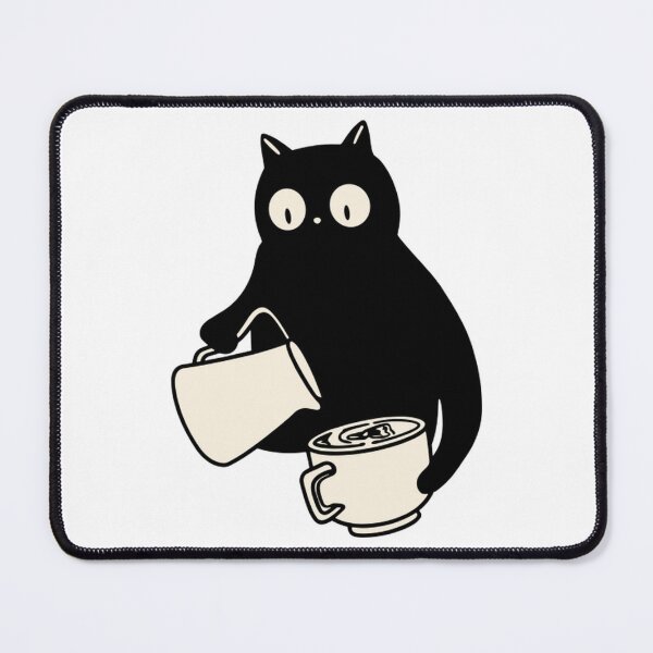 Item preview, Cute Cat Preparing Latte Art Coffee Barista Aesthetic designed and sold by GASSISHOP.