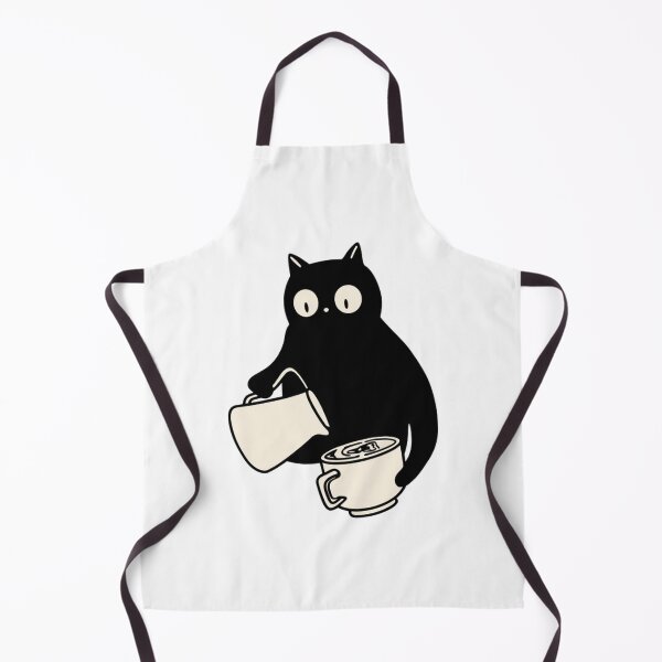 Item preview, Cute Cat Preparing Latte Art Coffee Barista Aesthetic designed and sold by GASSISHOP.