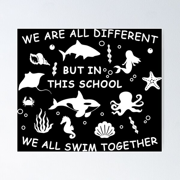 Item preview, We All Swim Together, Kindness designed and sold by CloudyPress.