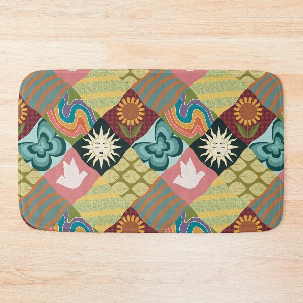 Item preview, Vintage 70s Boho Patchwork Aesthetic Pattern designed and sold by Seamlessly Buffalo.