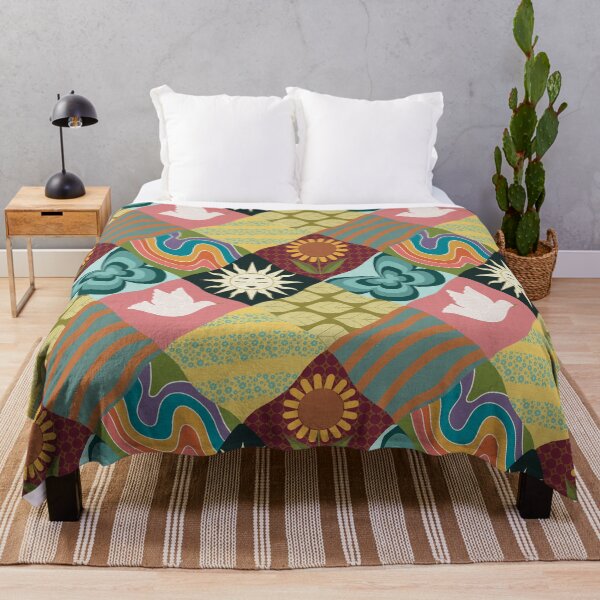 Item preview, Vintage 70s Boho Patchwork Aesthetic Pattern designed and sold by Seamlessly Buffalo.