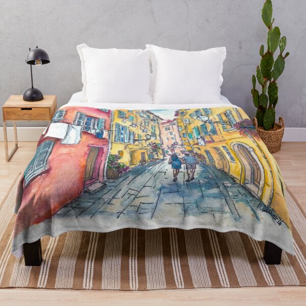 Item preview, Nice France Mediterranean Alley Travel Art Old Town Scene designed and sold by artshop77.