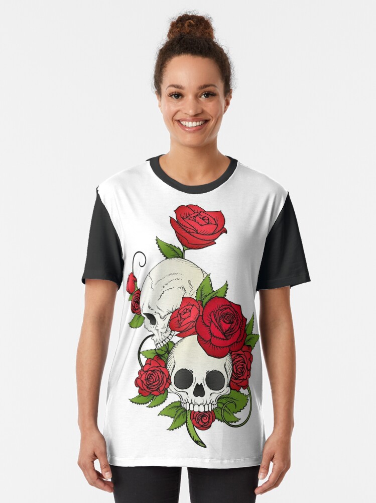 black shirt with roses men's