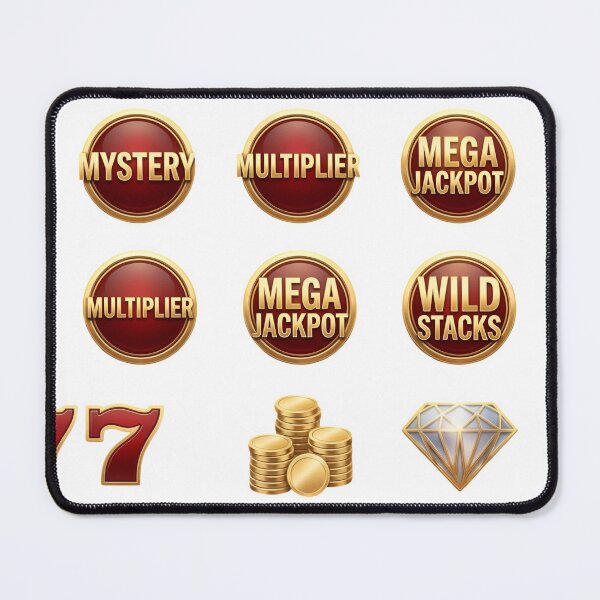 Item preview, Luxury casino game elements with gold coins and jackpot symbols designed and sold by Creative88Art.