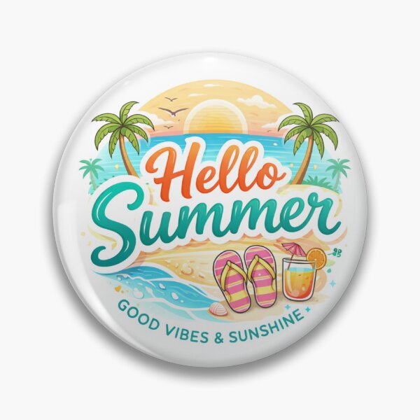 Item preview, Hello Summer Good Vibes Sunshine Design designed and sold by DesignerThreads.