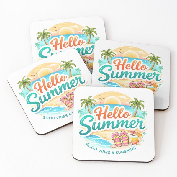 Item preview, Hello Summer Good Vibes Sunshine Design designed and sold by DesignerThreads.