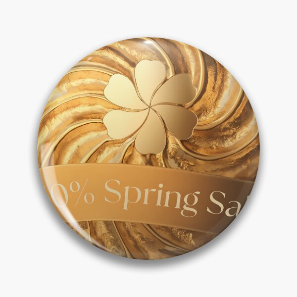 Item preview, Golden spring sale banner with 50 percent discount and four leaf clover designed and sold by Creative88Art.