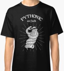 Python developer oldschool snake and keyboard T-Shirt. Funny T-Shirt for Python programmers Classic T-Shirt