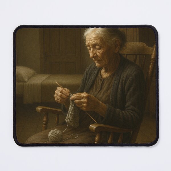 Item preview, Old woman knitting designed and sold by JJESTOICO.