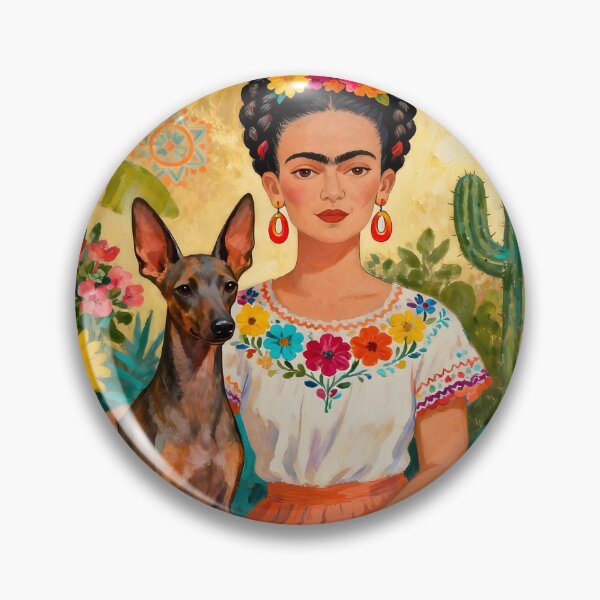 Item preview, Best Dog Mum Ever Cute Folk Art Dog Lover Gift Xolo Frida Kahlo designed and sold by SoniaSarkali.