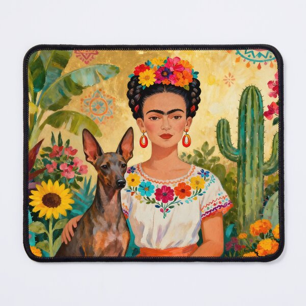 Item preview, Best Dog Mum Ever Cute Folk Art Dog Lover Gift Xolo Frida Kahlo designed and sold by SoniaSarkali.
