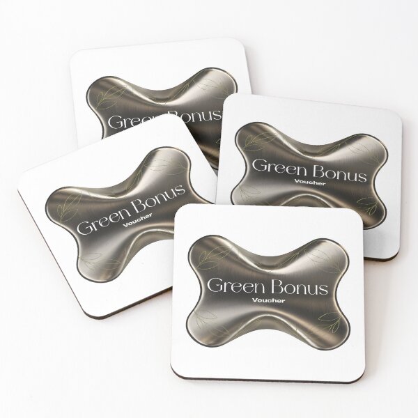 Item preview, Elegant green bonus voucher with modern leaf design designed and sold by Creative88Art.
