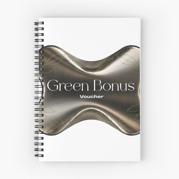 Item preview, Elegant green bonus voucher with modern leaf design designed and sold by Creative88Art.