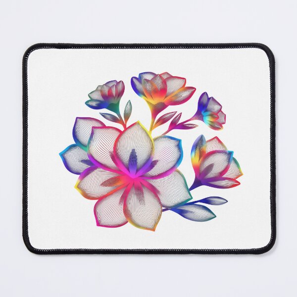 Item preview, Vibrant rainbow flowers with intricate line details bloom beautifully designed and sold by Creative88Art.