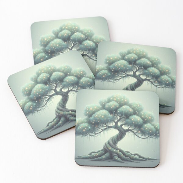 Item preview, Aurora Star Moss Tree – Essence Illustration designed and sold by Herzbaumatelier.