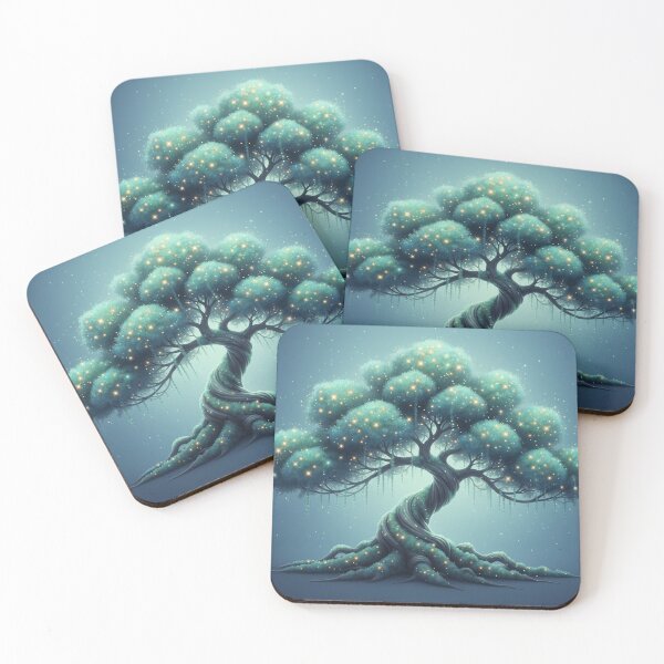 Item preview, Nocturna Star Moss Tree – Essence Illustration designed and sold by Herzbaumatelier.