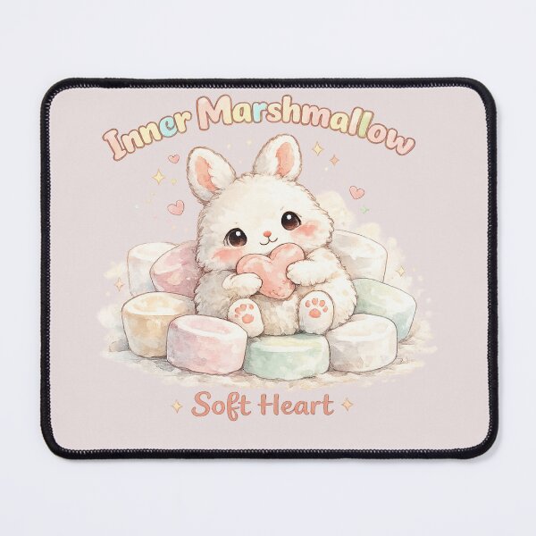 Item preview, Inner Marshmallow Bunny Soft Heart Watercolor Aesthetic Cute Design designed and sold by Nusha Creations.