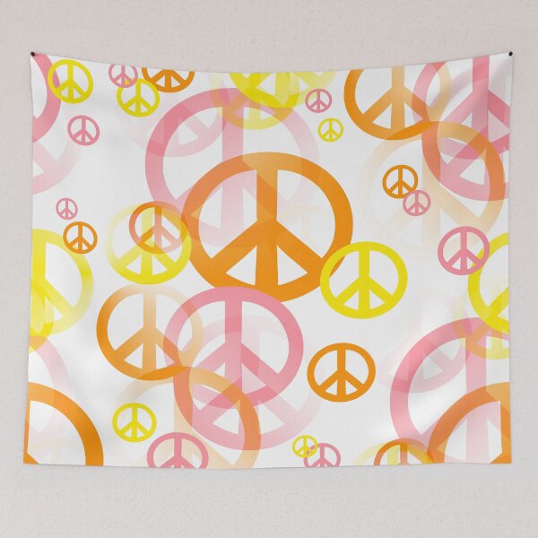 Item preview, 1960's Retro Peace Signs in Orange, Pink and Yellow designed and sold by MellowCat.