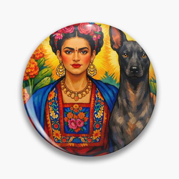 Item preview, Best Dog Mum Ever Cute Folk Art Dog Lover Gift Xolo Frida Kahlo designed and sold by SoniaSarkali.