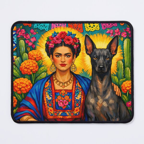 Item preview, Best Dog Mum Ever Cute Folk Art Dog Lover Gift Xolo Frida Kahlo designed and sold by SoniaSarkali.
