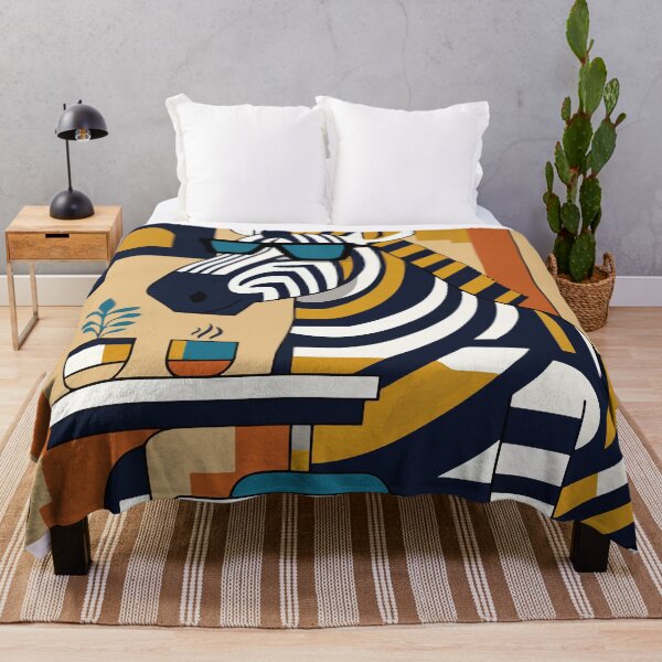 Artikelvorschau, Retro-Zebra-Kaffee-Illustration – Tierkunst im Mid-Century-Modern-Stil für Kaffeeliebhaber entworfen und verkauft von YN_Designs.