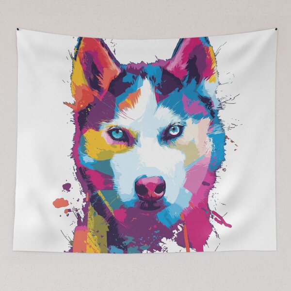 Item preview, Neon Splash Husky designed and sold by JuniperFinch.