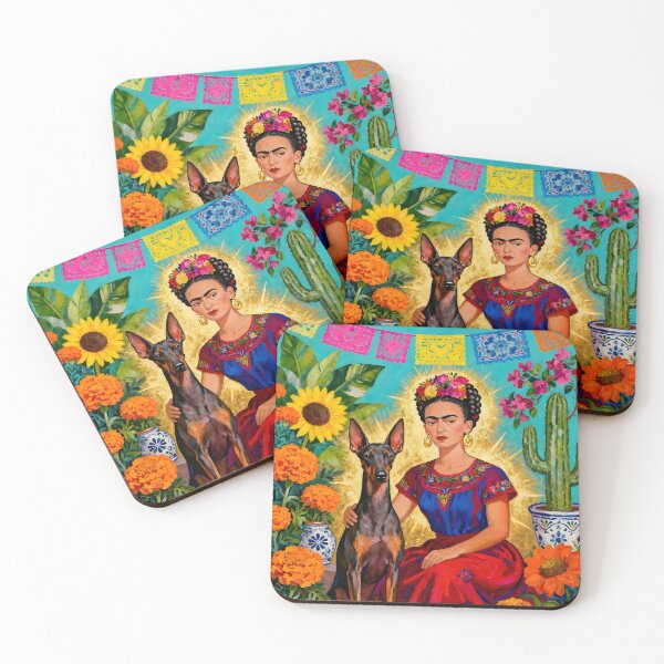 Item preview, Best Dog Mum Ever Cute Folk Art Dog Lover Gift Xolo Frida Kahlo designed and sold by SoniaSarkali.