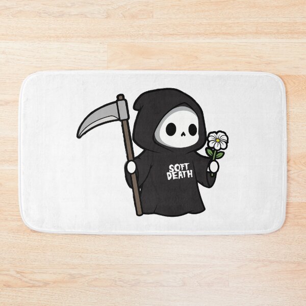 Item preview, Cute Soft Death Grim Reaper Holding Flower Cartoon Illustration designed and sold by Oblique21.