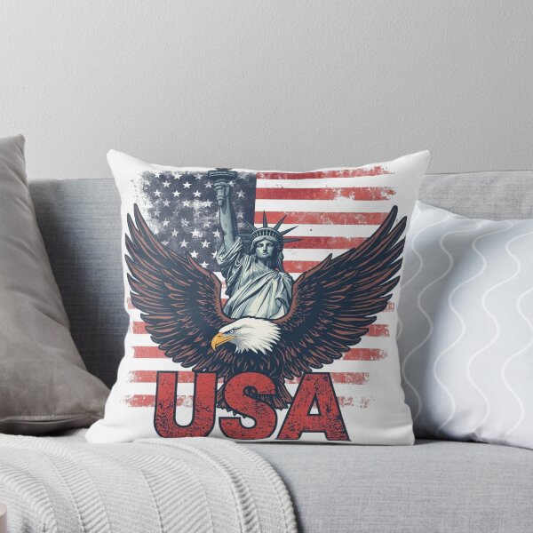 Item preview, American Freedom – Statue of Liberty & Bald Eagle USA Flag Design designed and sold by Riksop.
