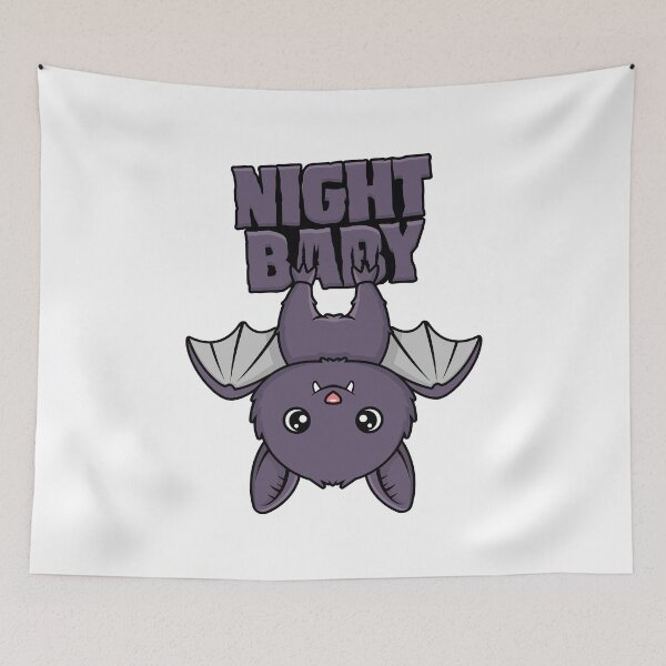 Item preview, Cute Night Baby Bat Cartoon Hanging Illustration designed and sold by Oblique21.