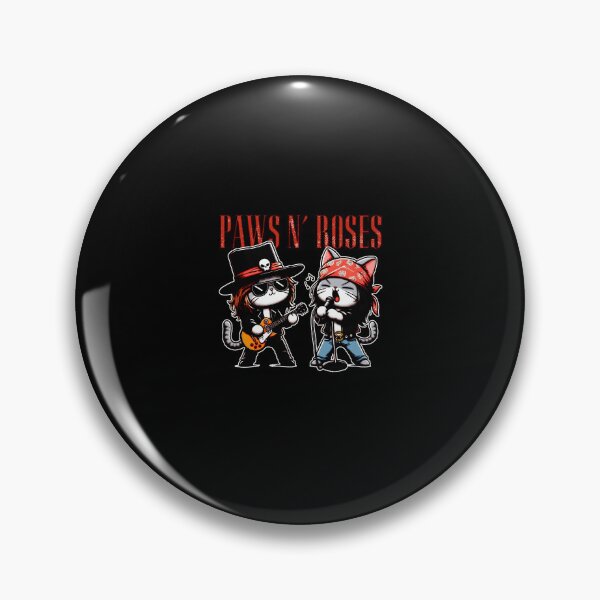 Item preview, Paws N' Roses Funny Cat Heavy Metal Parody designed and sold by oliverkstoks.