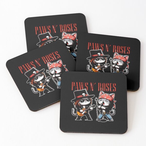 Item preview, Paws N' Roses Funny Cat Heavy Metal Parody designed and sold by oliverkstoks.