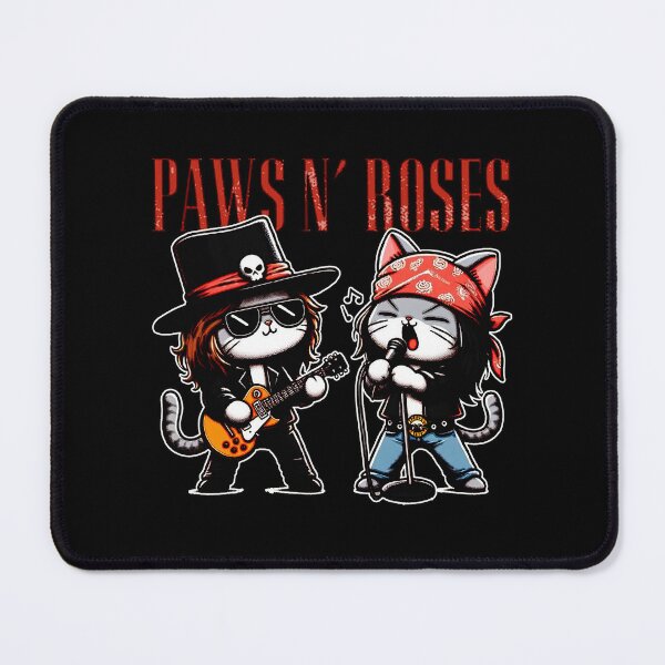 Item preview, Paws N' Roses Funny Cat Heavy Metal Parody designed and sold by oliverkstoks.